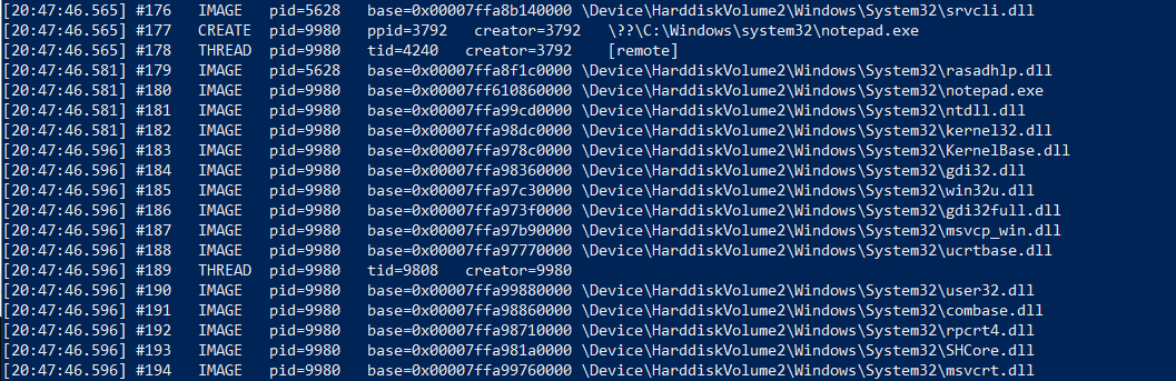 AegisAgent streaming thread creation and image load events